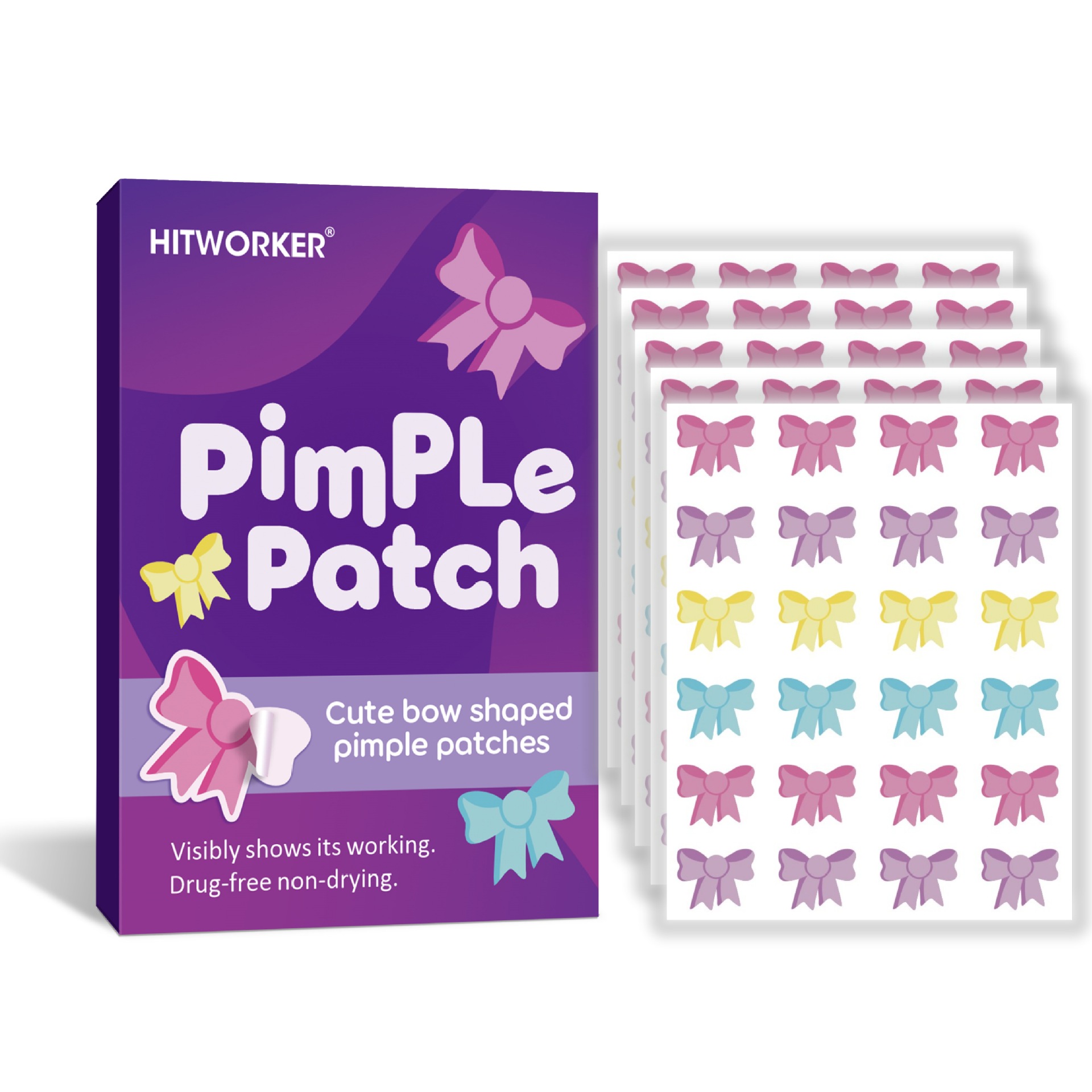 Skincare Acne - 120Pcs Bow Shaped Acne Pimple Patches,